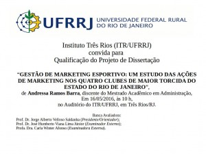 Quando: 16 de maio, às 10h.
